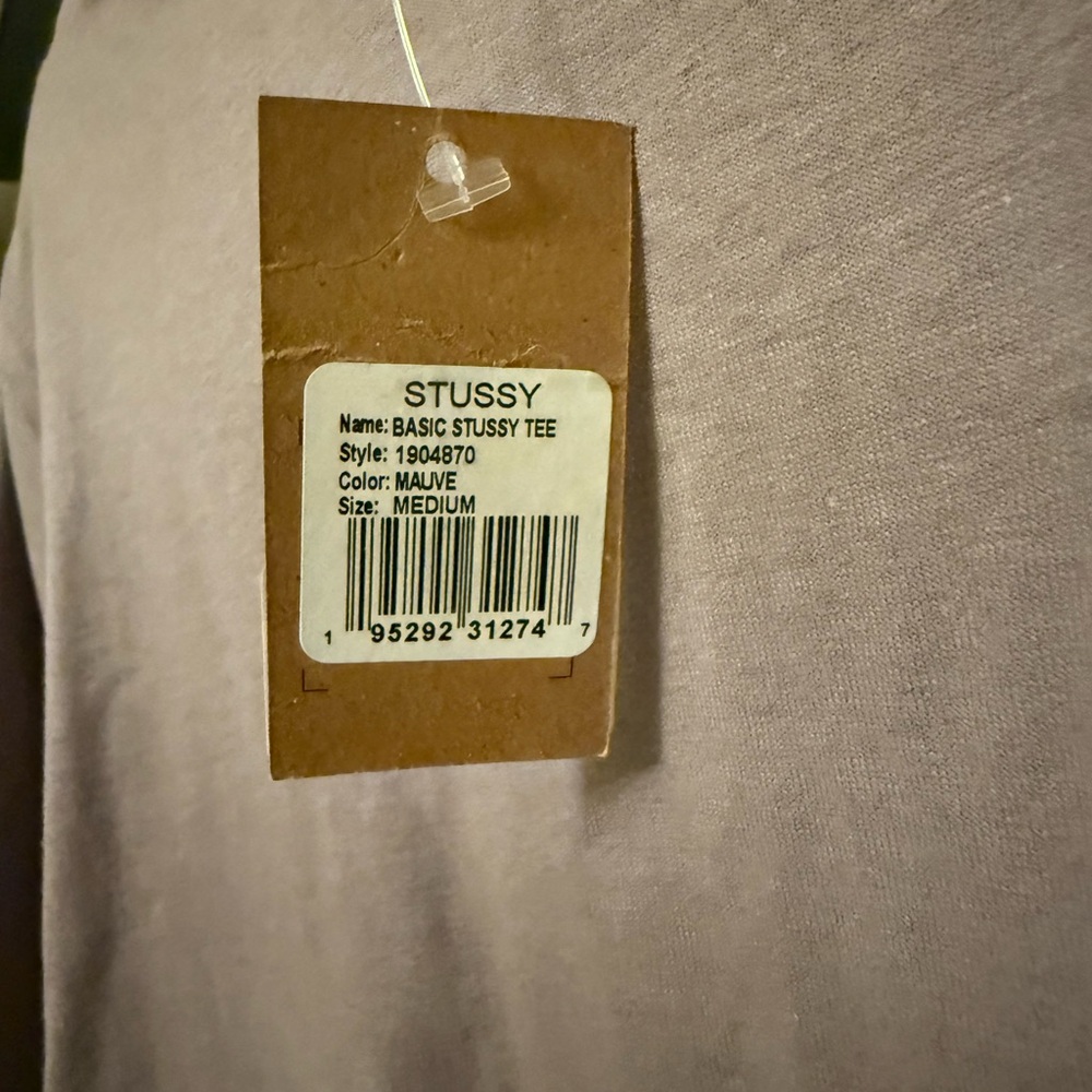 New Stussy Mauve Basic Tee Size Medium - Picture 3 of 7